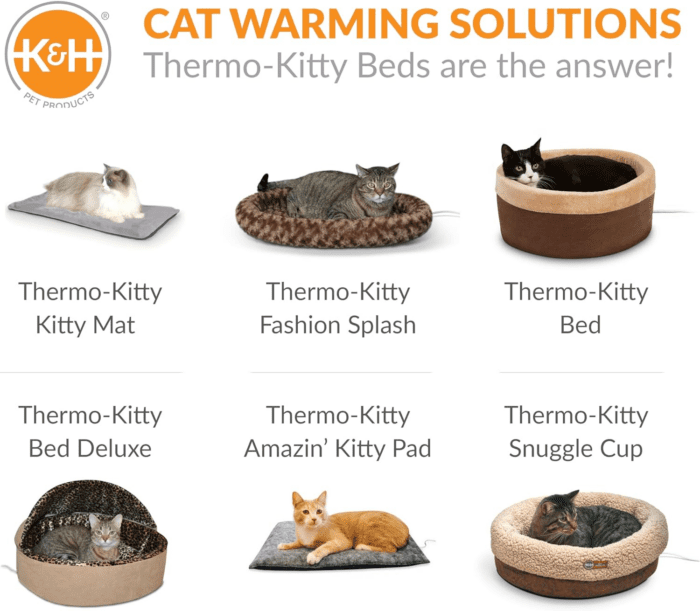 Thermo-Kitty Bed Heated Cat Bed for Indoor Cats , Electric Warming Bed for Cats and Small Dogs, Washable Thermal Plush Calming round Pet Bed - Small 16" Sage/Tan - Image 9