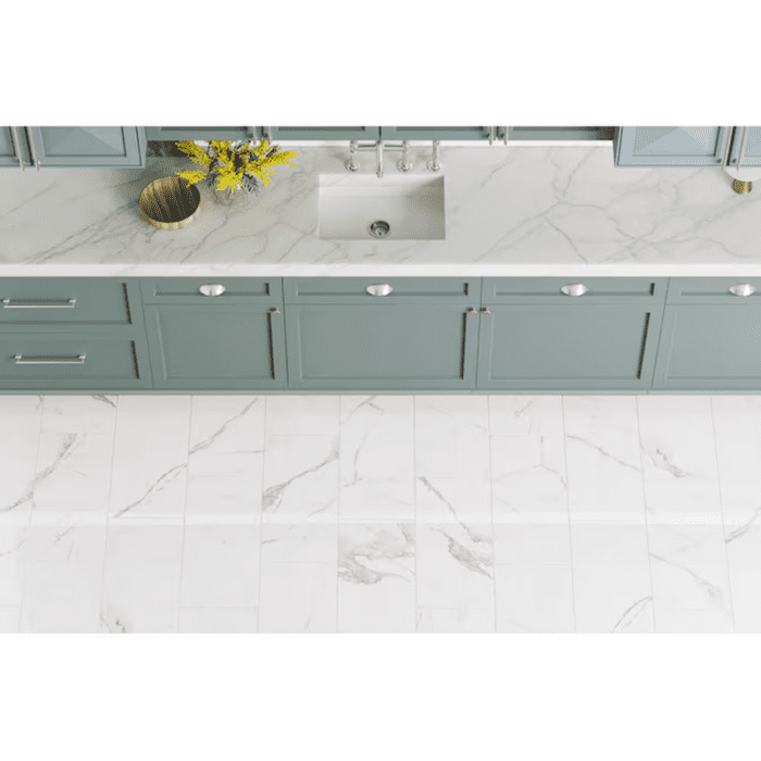 Statuario 12-In X 24-In Polished Porcelain Marble Look Floor and Wall Tile (1.93-Sq. Ft/ Piece) - Image 7