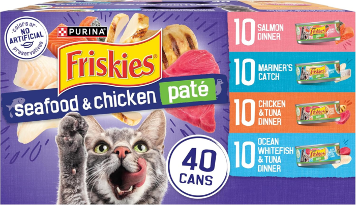 Purina  Pate Wet Cat Food Variety Pack Seafood and Chicken Pate Favorites 40Ct VP - (Pack of 40) 5.5 Oz. Cans