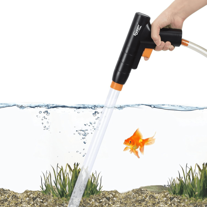 Aquarium Gravel Cleaner, New Quick Water Changer with Air-Pressing Button Fish Tank Sand Cleaner Kit Aquarium Siphon Vacuum Cleaner with Water Hose Controller Clamp