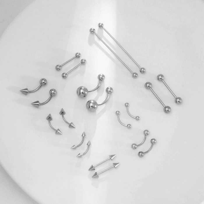 Piercing Kit 14G-16G Rainbow Surgical Steel Body Piercing Belly Button,Tongue, Eyebrow, Nipple, Lip, Nose, Chi Gauge - Image 4