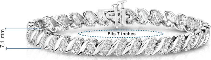 1/4 Cttw Wave Link Diamond Tennis Bracelet for Women in 925 Sterling Silver Color I-J/Clarity I2-I3 - Image 5