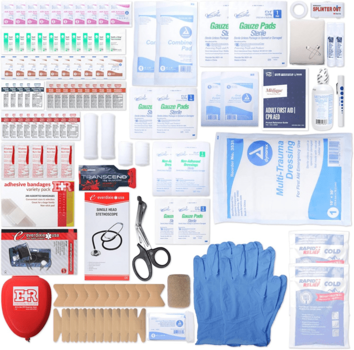 First Aid Kit - Fully Stocked Portable Reflective Bag -First Responder Emergency Response Kit -For Natural Disaster Preparedness - Customizable Storage -Includes 415 Pcs First Aid Supplies- Red - Image 3