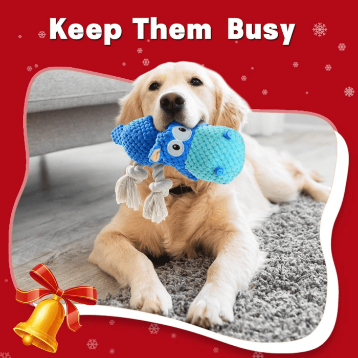 Dog Toys for Aggressive Chewers - Dog Toys to Keep Them Busy Squeaky Dog Toys for Large Dogs (Blue, Medium) - Image 5