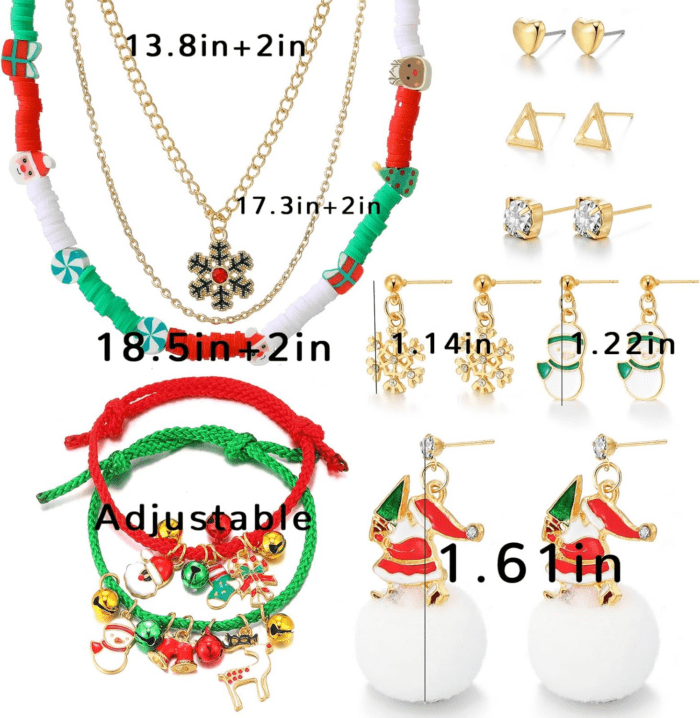 36 PCS Gold Plated Jewelry Set with 4 PCS Necklace, 11 PCS Bracelet, 7 PCS Ear Cuffs Earring, 14 Pcs Knuckle Rings for Women Girls Valentine Anniversary Birthday Friendship Gift - Image 7