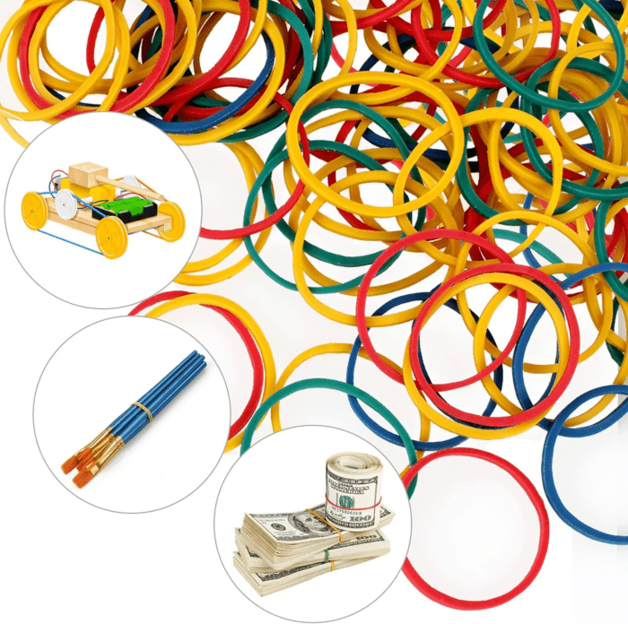 300 Pcs Paper Clips, Binder Clips and Rubber Bands, Office Supply Set, Paper Clips and Paper Clamps, School Supplies Office Supplies Teacher Supplies for Office Desk Essentials (Assorted Sizes) - Image 7