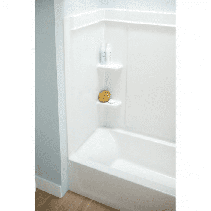 32-In X 60-In White Fiberglass/Plastic Composite Alcove Soaking Bathtub (Left Drain) - Image 6