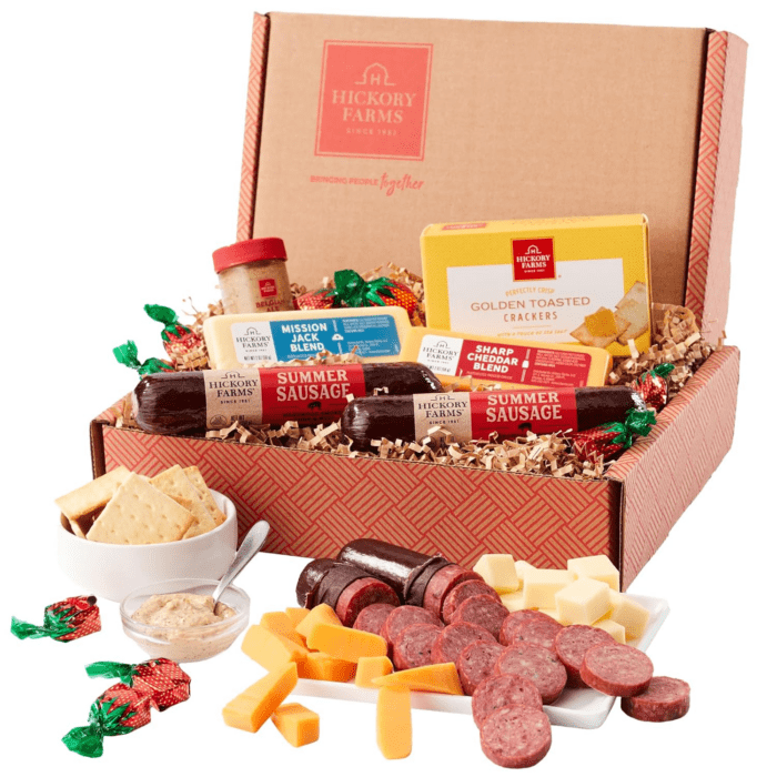 Farmhouse Meat & Cheese Food Gift Basket (Small) - Food Gift Box | Charcuterie Board Food | Sausage and Cheese | Christmas Gift Basket | Holiday Gift Basket | Housewarming Gift - Image 2