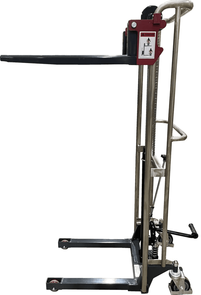 Fork Type Manual Stacker - Affordable and Easily 59” Lift - 880 Lbs Capacity for Short Skid/Boxes, - Image 8