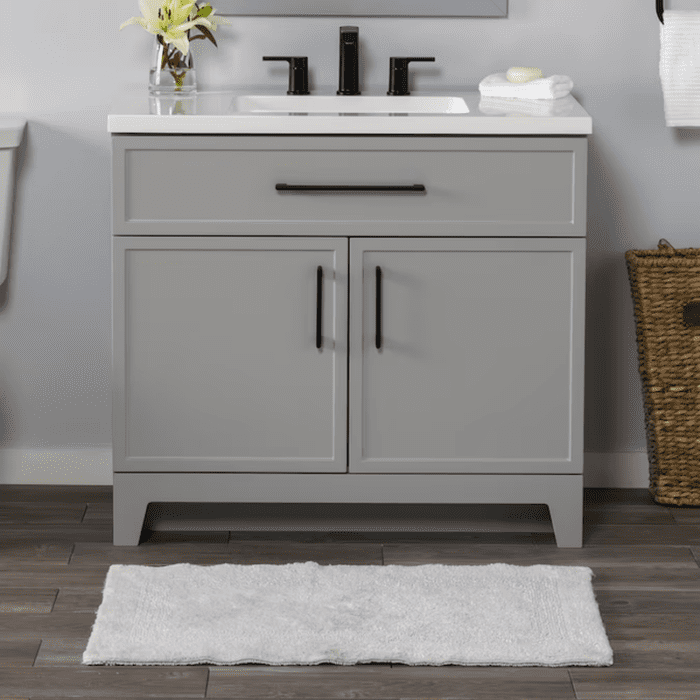 Potter 48-In White Single Sink Bathroom Vanity with White Cultured Marble Top - Image 22