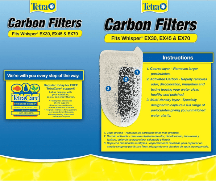 Carbon Filters for Aquariums, Fits Whisper EX Filters, Cleans Aquarium Water, 4 Count - Image 9