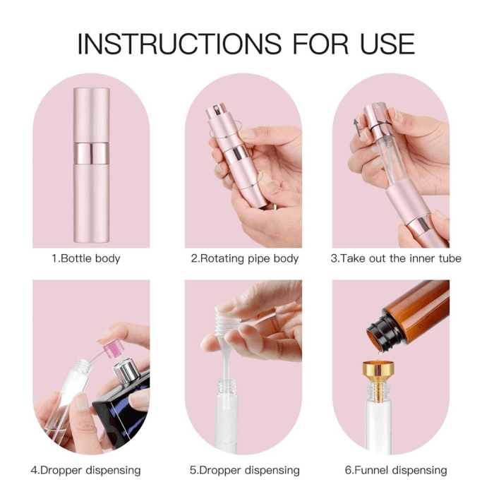 Travel Perfume Atomizer Refillable 8Ml (5 PCS), Travel Cologne Sprayer Mini, Perfume Bottle Empty Small (5 Colors) - Image 5