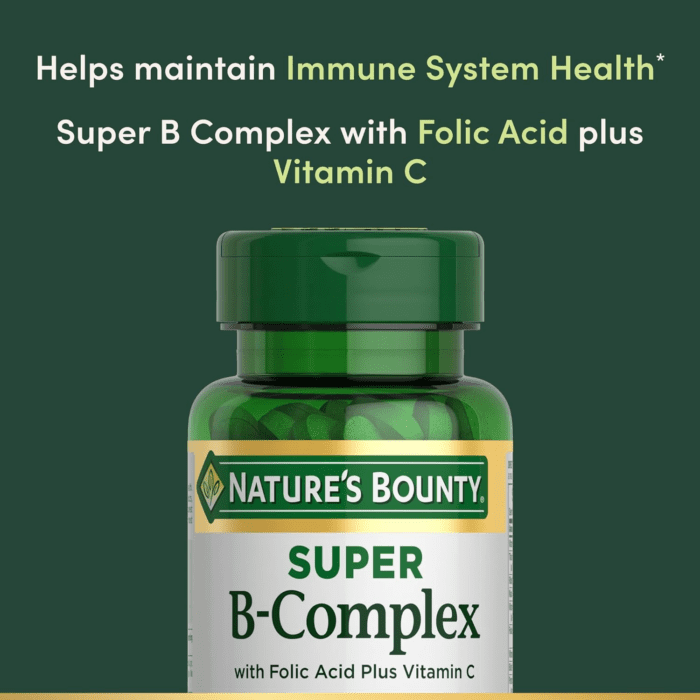 Super B Complex with Vitamin C & Folic Acid, Immune & Energy Support, 150 Tablets - Image 3