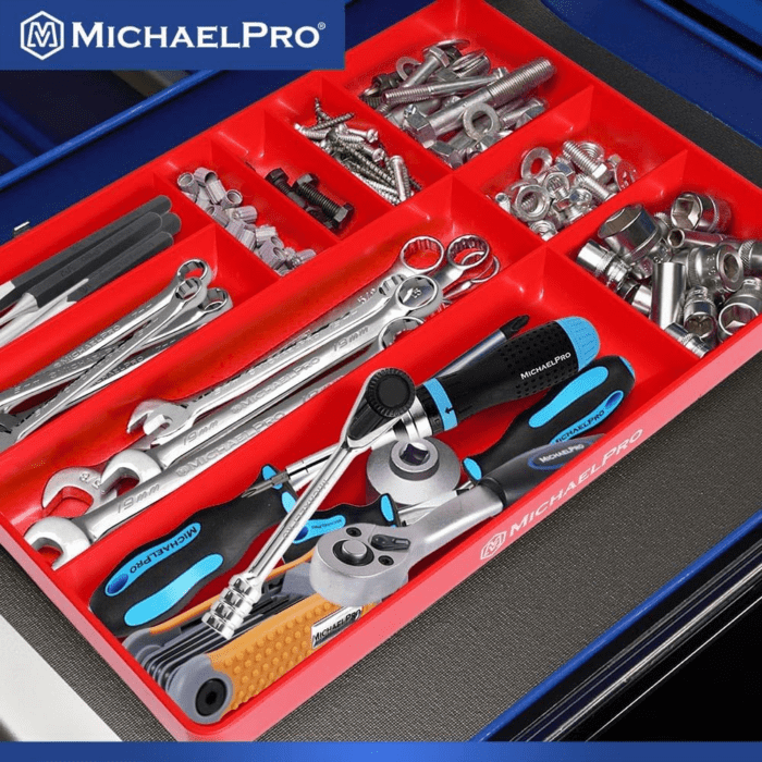 Drawer Organizer Parts Tray with Compartments, Low Profile Tool Box Organizer for Bolts and Nuts, Tool Tray Organizer for Automotive, Mechanics, Parts and Hardware Storage | MP014036 - Image 6