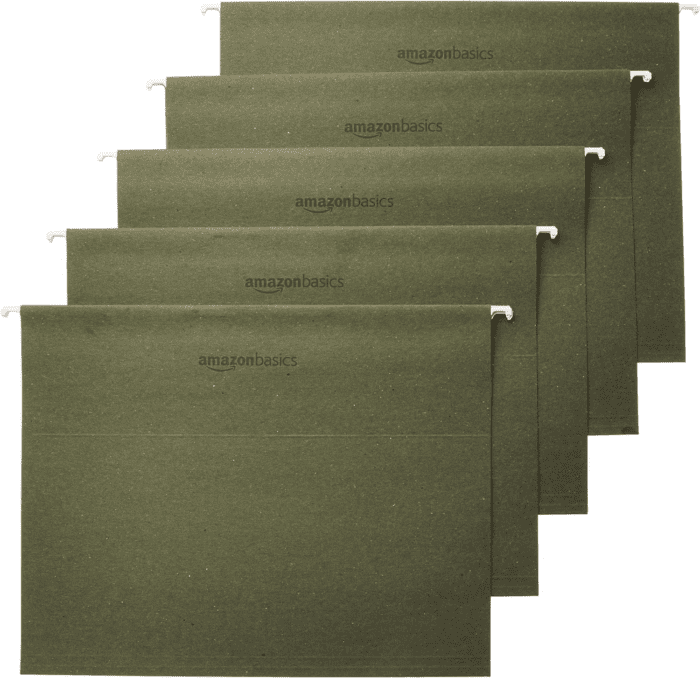 Hanging Organizer File Folder, Letter Size, Green - Pack of 25