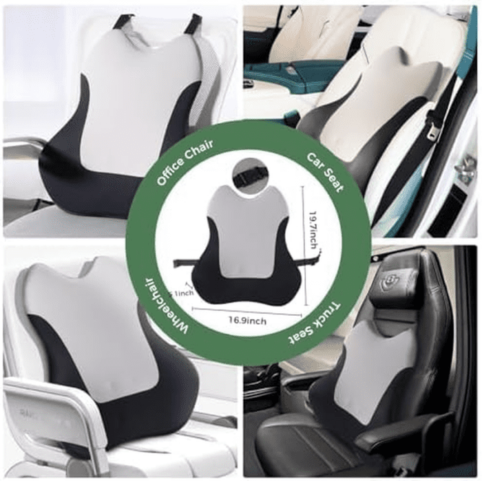 Lumbar Support Pillow for Office Chair Car, Gaming Chair Lower Back Pain Relief Memory Foam Cushion with 3D Soft Cover Enhance Your Driving Comfort Ergonomic Orthopedic Car Back Rest - Image 7