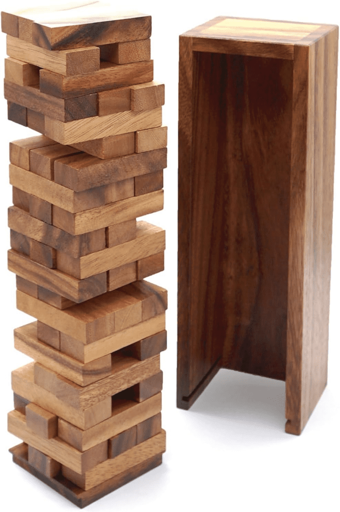 Wood Tumbling Tower Game - Ideal for Party Games, Kids Games, Building Games, Camping Games, Outdoor Games for Adults and Family, Classic Stacking Block Games for Challenging Your Skills - Image 9