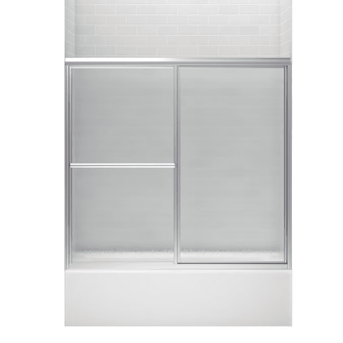 Deluxe Silver 54-In to 60-In W X 56.25-In H Framed Sliding Bathtub Door - Image 3