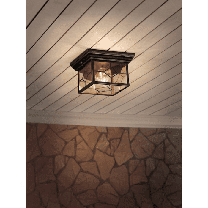 Litshire 2-Light 9.05-In Oil Rubbed Bronze Indoor/Outdoor Flush Mount Light - Image 5