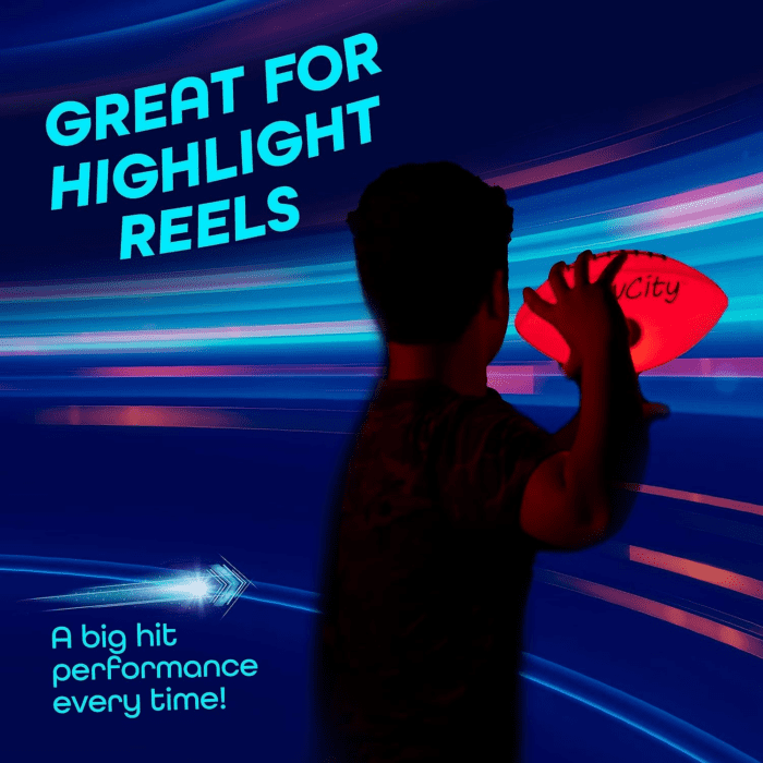 Glow in the Dark Football - Light up LED Ball - Perfect for Evening Play, Camping, and Beach Fun! - Image 3