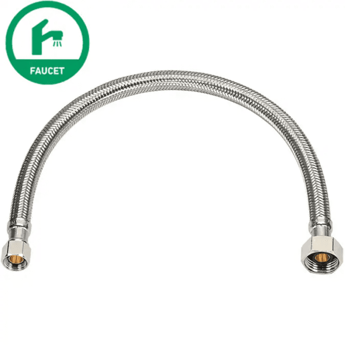 3/8-In Compression X 1/2-In FIP X 20-In Braided Stainless Steel Flexible Faucet Supply Line