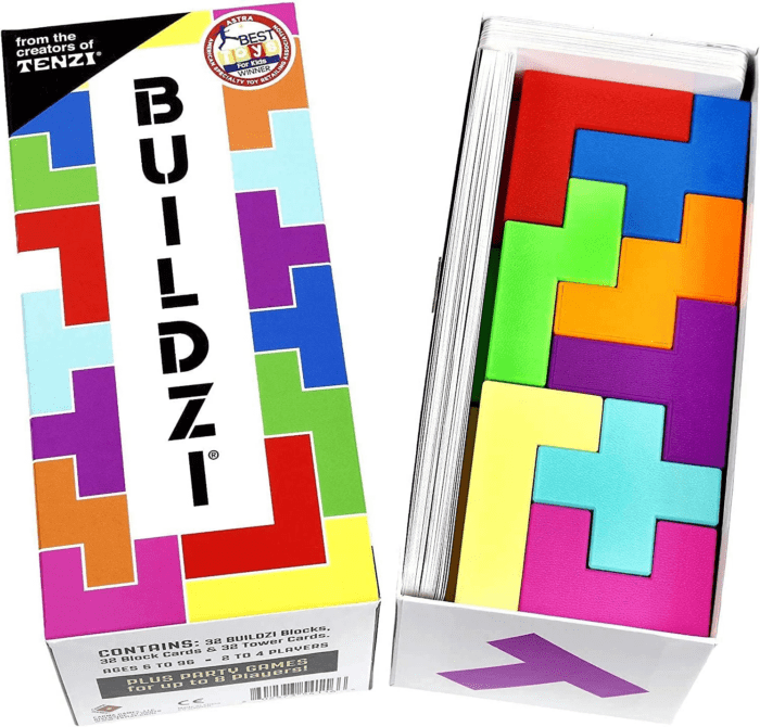 BUILDZI the Fast Stacking Building Block Game for the Whole Family - 2 to 4 Players Ages 6 to 96 - plus Fun Party Games for up to 8 Players - Perfect Kids Game for Game Night - Image 2