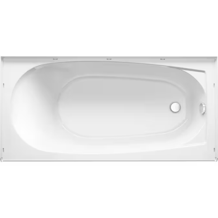 Performa2 29.13-In X 60.25-In White Fiberglass/Plastic Composite Alcove Soaking Bathtub (Right Drain) - Image 2