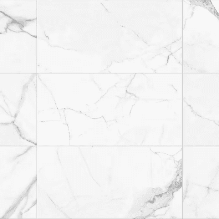 Statuario 12-In X 24-In Polished Porcelain Marble Look Floor and Wall Tile (1.93-Sq. Ft/ Piece)