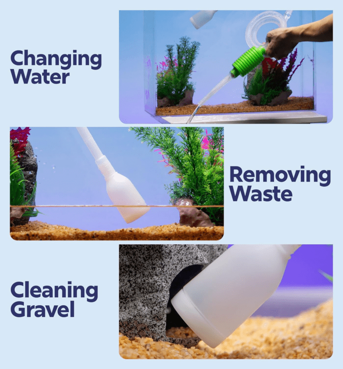 Fish Tank Cleaner - Gravel Pump Vacuum for Aquarium - Hand Siphon Hose to Remove and Change Water or Sand in Minutes - Fish Aquarium Accessories, Supplies & Cleaning Tools - Image 6