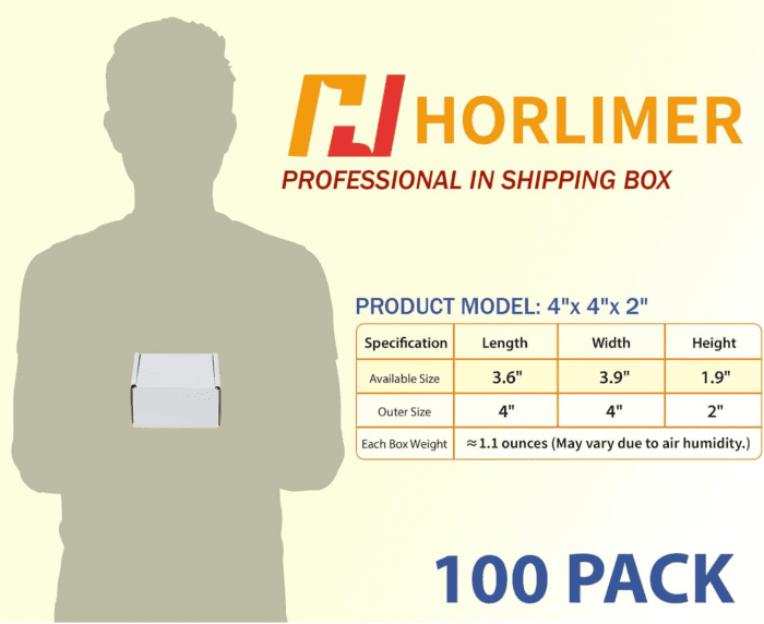 4X4X2 Inches Shipping Boxes Set of 100, White Corrugated Cardboard Box Literature Mailer - Image 2