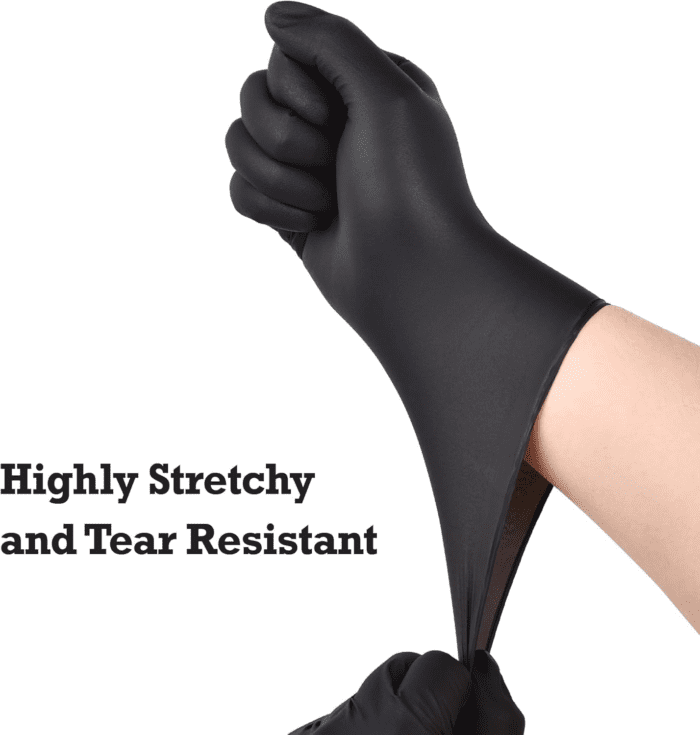 Heavy-Duty Black Disposable Nitrile Gloves, Box of 100, 6-Mil, Fully Textured, Powder-Free, Latex-Free, Non-Sterile - Image 8