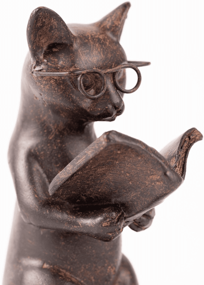 . Cat Figurine - Cute Cat Statue - Whimsical Cat Decor for Cat Lovers - Cat Collectibles and Meditation Decor - Cat with Eye Glasses - 4'' L X 3'' W X 5'' H - Image 8