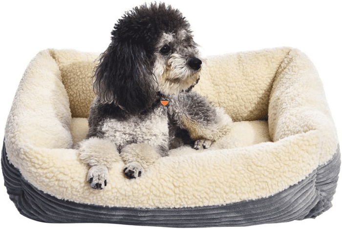 24-Inch Machine Washable Self Warming Pet Bed for Cat or Dog, Rectangle, Grey, 24"L X 20"W X 7"H