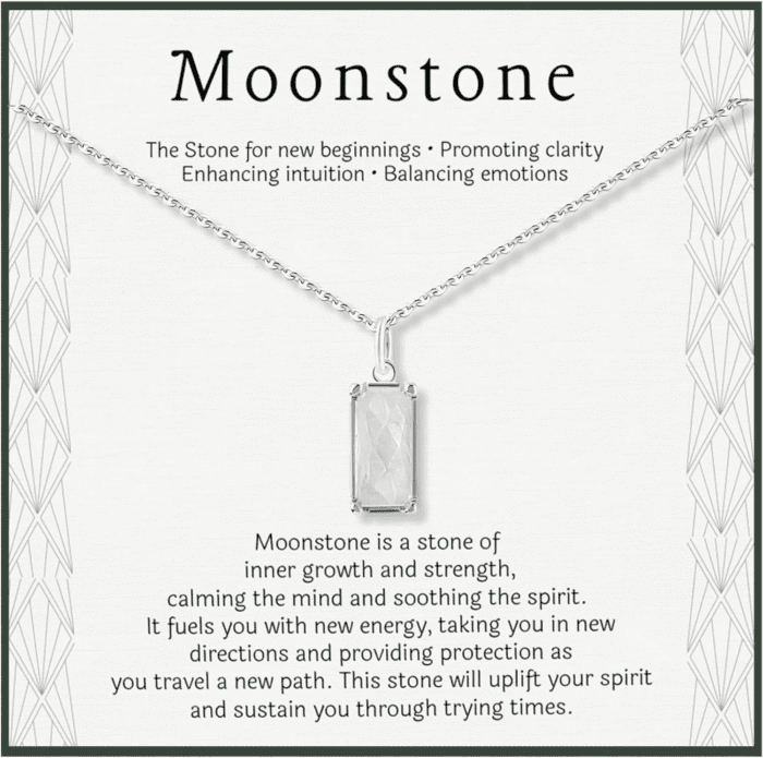 New Beginnings Rainbow Moonstone Sterling Silver Necklace for Women