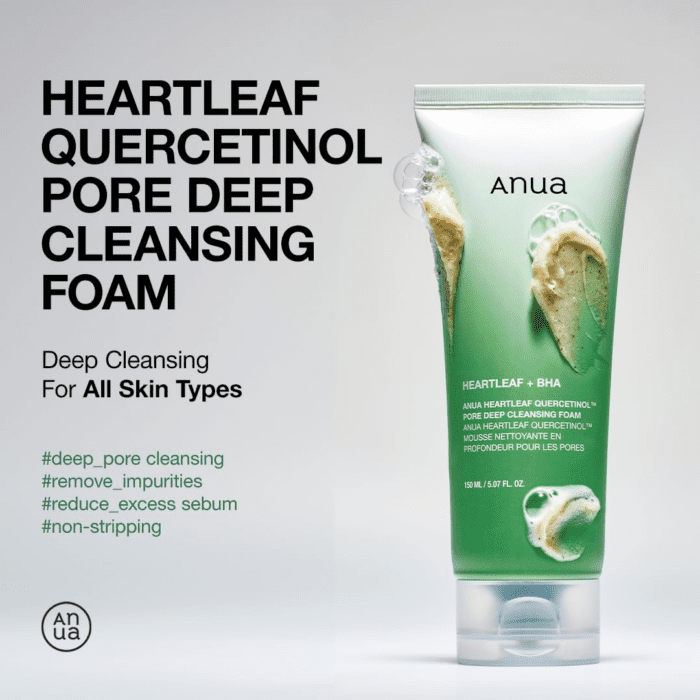 Heartleaf Quercetinol Pore Deep Cleansing Foam, Facial Cleanser, for Double Cleansing, BHA, Hyaluronic Acid, Glycerin, Face Wash, Blackhead Remover, Korean Skincare (150Ml/5.07 Fl.Oz.) - Image 3