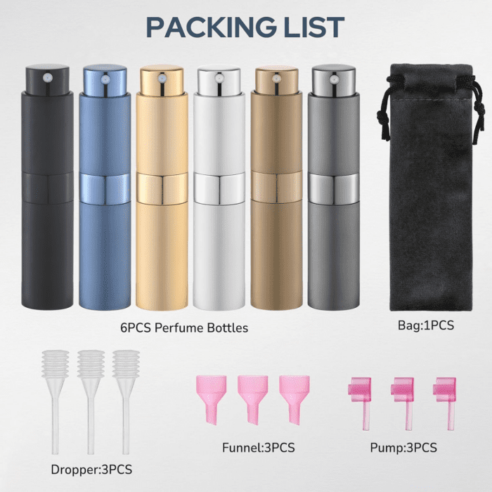 8Ml Perfume Atomizer, Cologne Travel Spray Bottle, Refillable Portable Sprayer(6Pcs, Multicolor-1) - Image 8