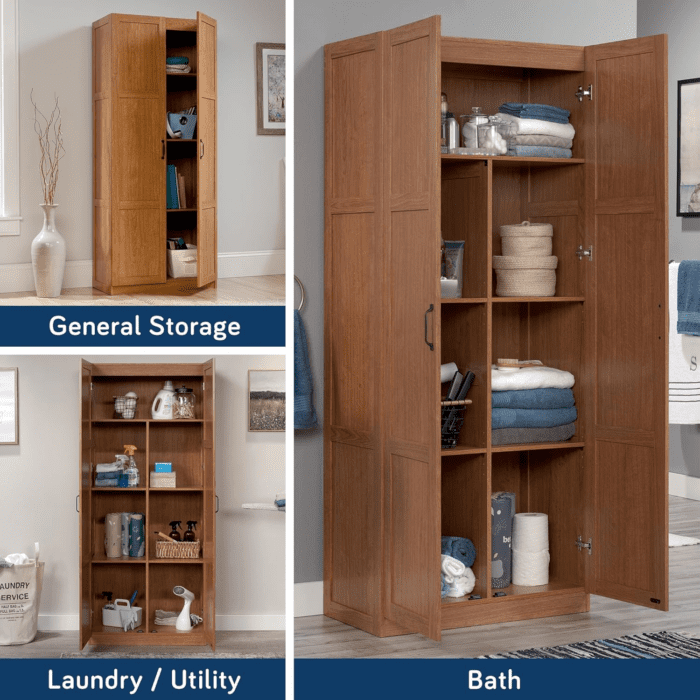 Select Storage Cabinet, Pantry Cabinet Kitchen Storage with Adjustable Shelves, Bathroom Storage Cabinet, in Highland Oak - Image 5