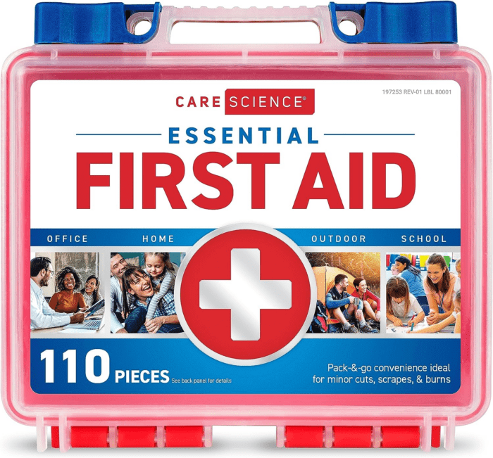 First Aid Kit, 110 Pieces | Professional Use for Travel, Work, School, Home, Car, Survival, Camping, Hiking, and More