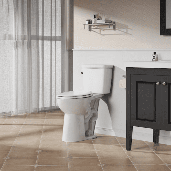 White Elongated Tall Height Soft Close 2-Piece Toilet 12-In Rough-In Watersense 1.28 GPF - Image 6