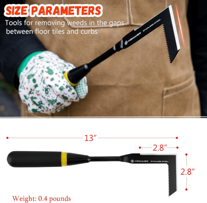 Crack Weeder Tool, Heavy - Duty Stainless - Steel Versatile Weed Remover, Ideal for Clearing Weeds in Road Brick Joints and Garden Patio Gaps - Image 2