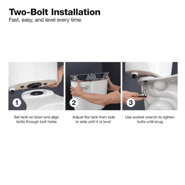 Cimarron White round Chair Height Soft Close 2-Piece Toilet 12-In Rough-In Watersense 1.28 GPF - Image 7