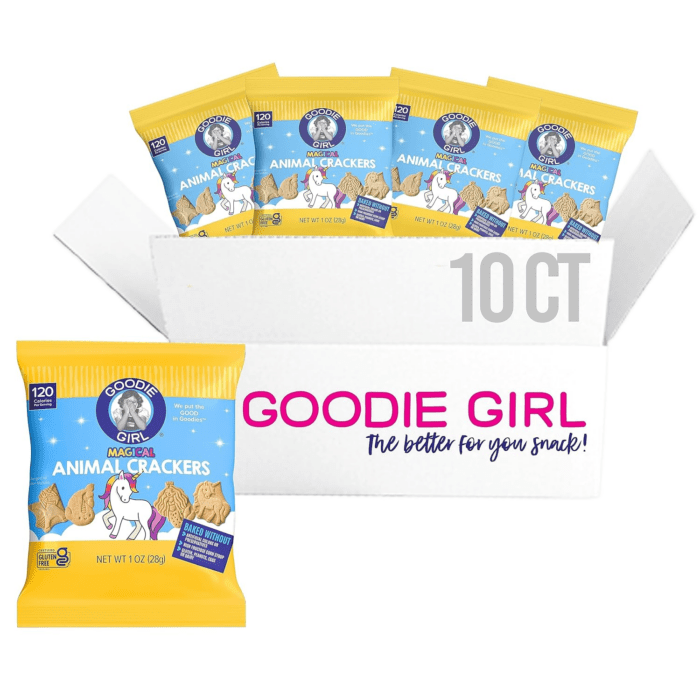 Goodie Girl, Magical Gluten Free Animal Crackers Snack Packs | Gluten Free, Peanut Free, Dairy Free, Egg Free | 120 Calories Each (Pack of 10)