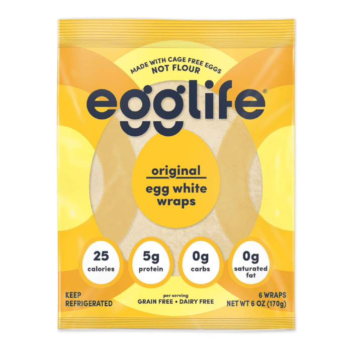 Original Style Egg White Wraps - No Flour, Cage Free Eggs - Gluten Free, Dairy Free, Sugar Free - Keto and Paleo Friendly, 6 Count