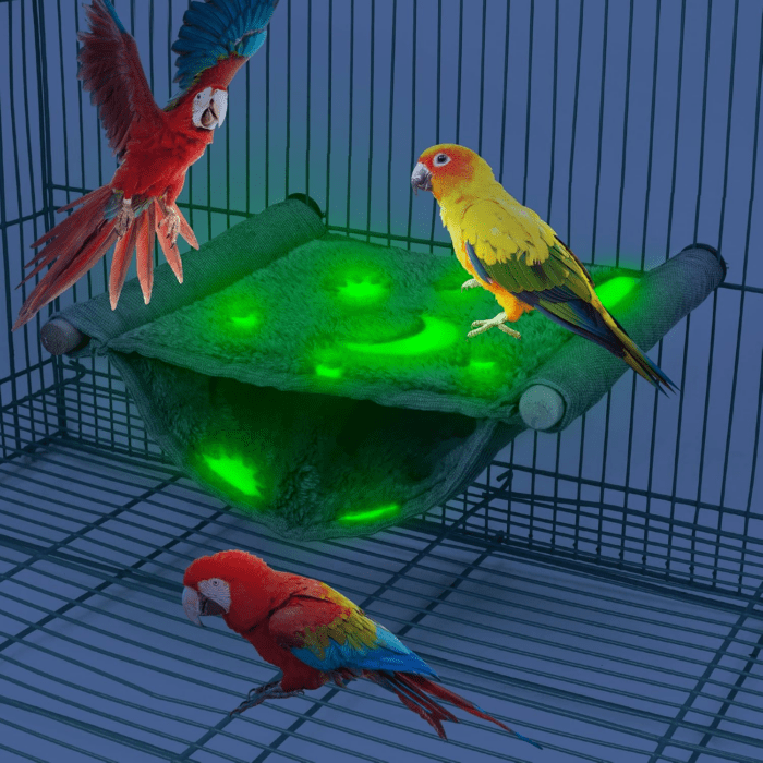 Winter Warm Bird Bed, Luminous Hanging Bird Bed for Cage, Double Layer Snuggle Hut Birds Nest for Parakeets Budgie Parrot Cockatiel Lovebird Finch - Image 7