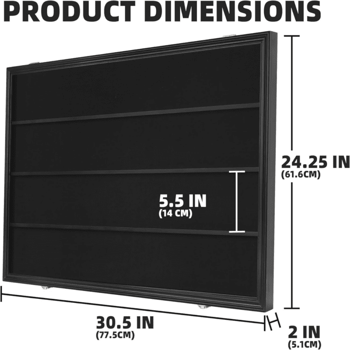 Pro UV 36 Graded Sports Card Display Case for Football Baseball Basketball Hockey Comic Trading Cards Horizontal (Black Finish) - Image 3