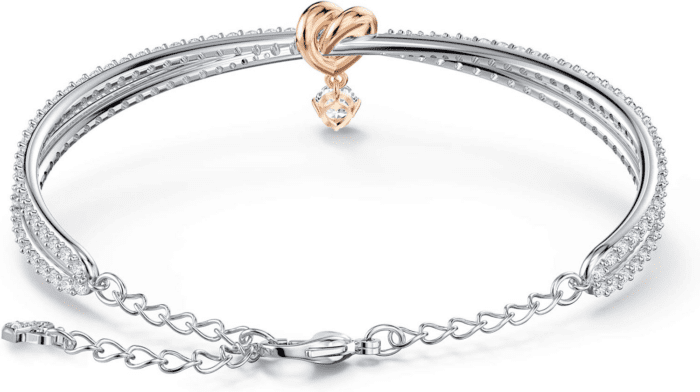 Lifelong Heart Necklace, Earrings, and Bracelet Crystal Jewelry Collection, Rose Gold & Rhodium Tone Finish - Image 2