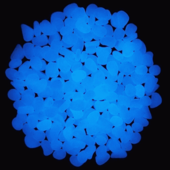 Fish Tank Rocks Glow Blue/Glow in the Dark Pebbles for Garden/Fish Tank/Aquarium/Plant Pots/Bonsai Walkway/Driveway 100Pcs - Image 3