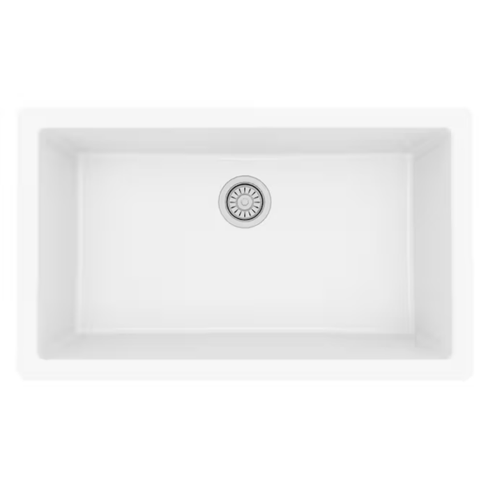 Undermount 32.25-In X 19.25-In White Quartz Single Bowl Kitchen Sink - Image 11