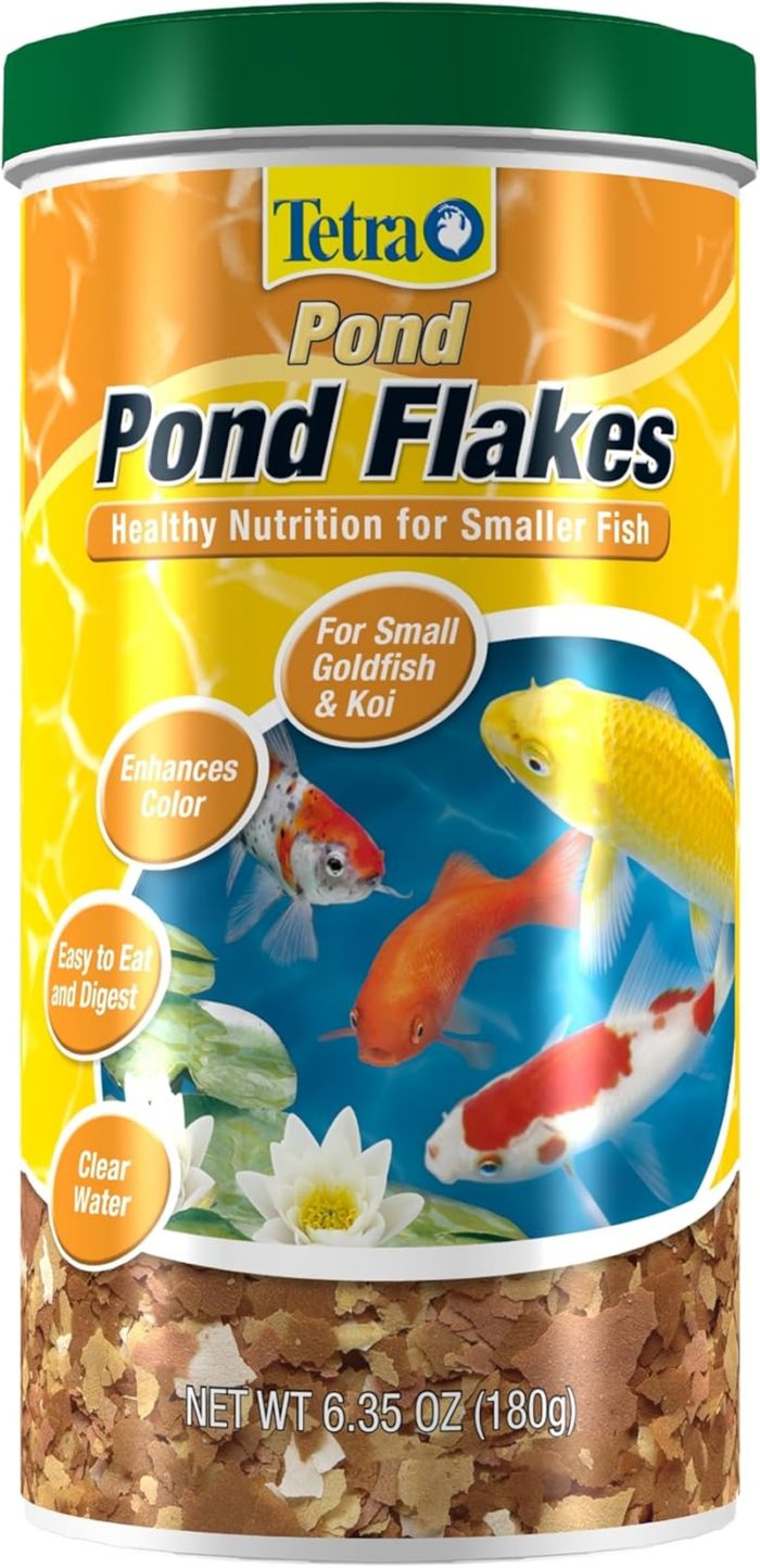 Pond Flakes Complete Nutrition for Smaller Pond Fish, Goldfish and Koi Fish, 6.35 Oz