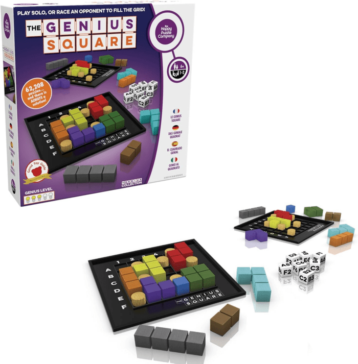 The Genius Square – Game of the Year Award Winner! 60000+ Solutions STEM Puzzle Game! Roll the Dice & Race Your Opponent to Fill the Grid by Using Different Shapes! Promotes Problem Solving Training - Image 2